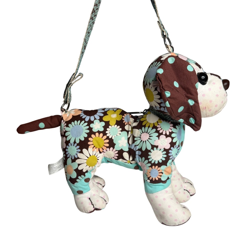 Y2K Puprazzi Plush Dog Purse Floral Novelty‎ Bag Bendable Legs